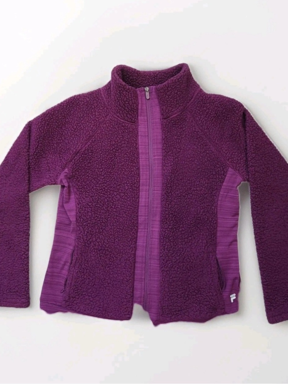 Fila Plum Purple Sherpa Zip-Up Jacket Size M